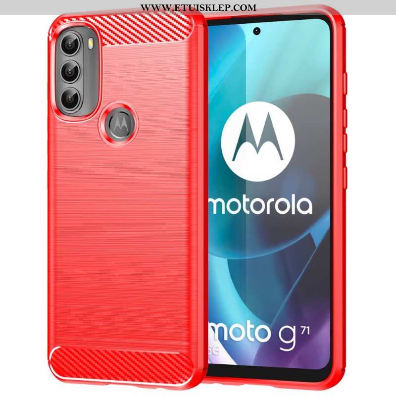 Futerały do Moto G71 5G Szczotkowane Włókno Węglowe